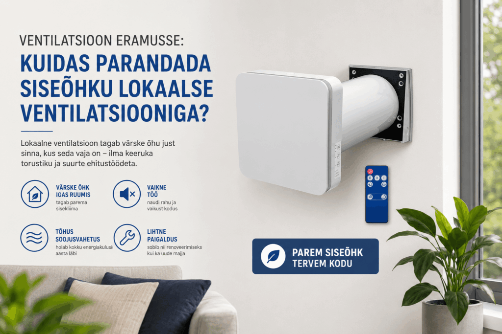 Ventilatsioon eramusse – kuidas parandada siseõhku lokaalse ventilatsiooniga?