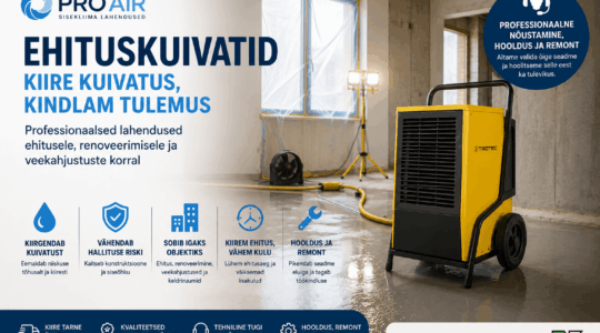 Ehituskuivatid – kiire ja professionaalne lahendus niiskuse eemaldamiseks