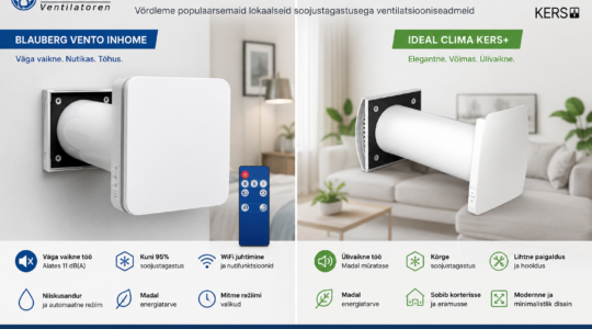 Millist rekuperaatorit valida? Blauberg ja Ideal Clima KERS seadmete eelised võrreldes BSK ja Aerauliqaga
