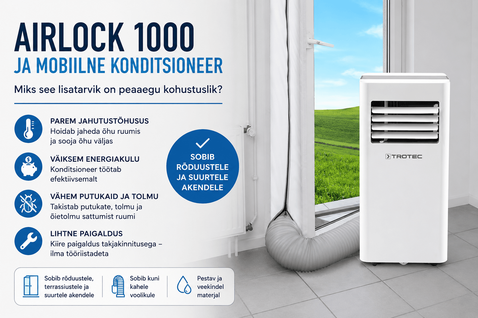 Airlock 1000 mobiilsele konditsioneerile