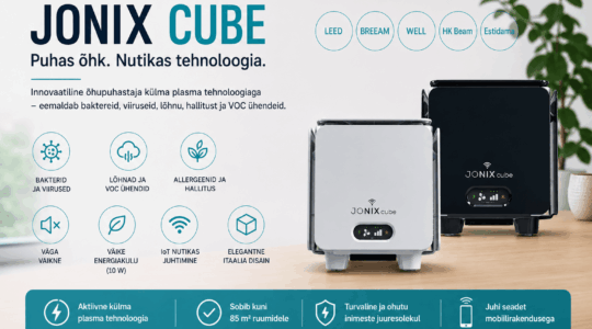 Jonix Cube – innovaatiline õhupuhastaja külma plasma tehnoloogiaga