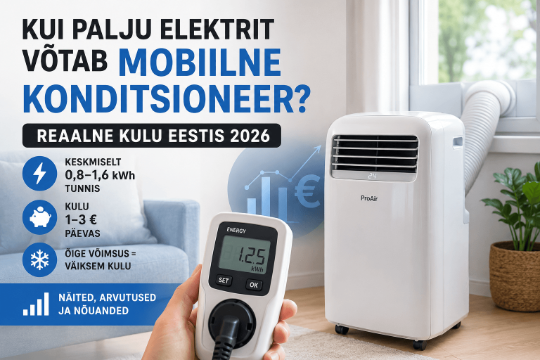 Kui palju elektrit võtab mobiilne konditsioneer