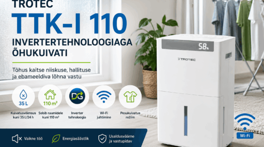 Trotec TTK-I 110 – nutikas invertertehnoloogiaga õhukuivati suurematele ruumidele