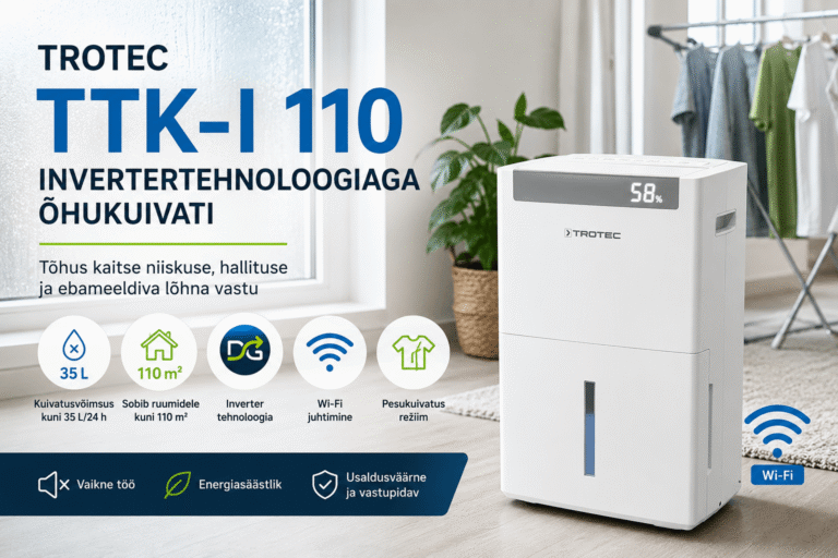 Trotec TTK-I 110 – nutikas invertertehnoloogiaga õhukuivati