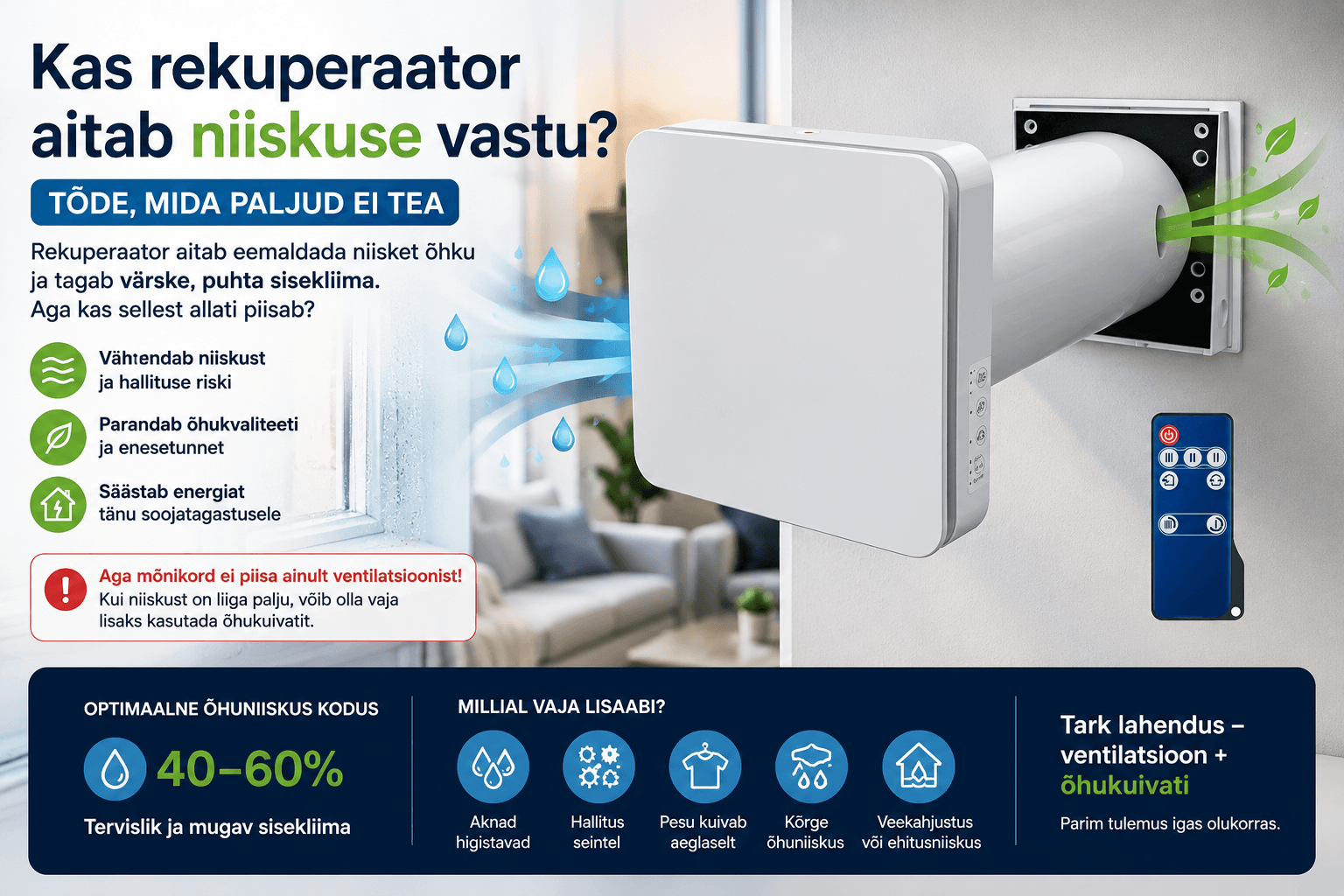 Kas rekuperaator aitab niiskuse vastu