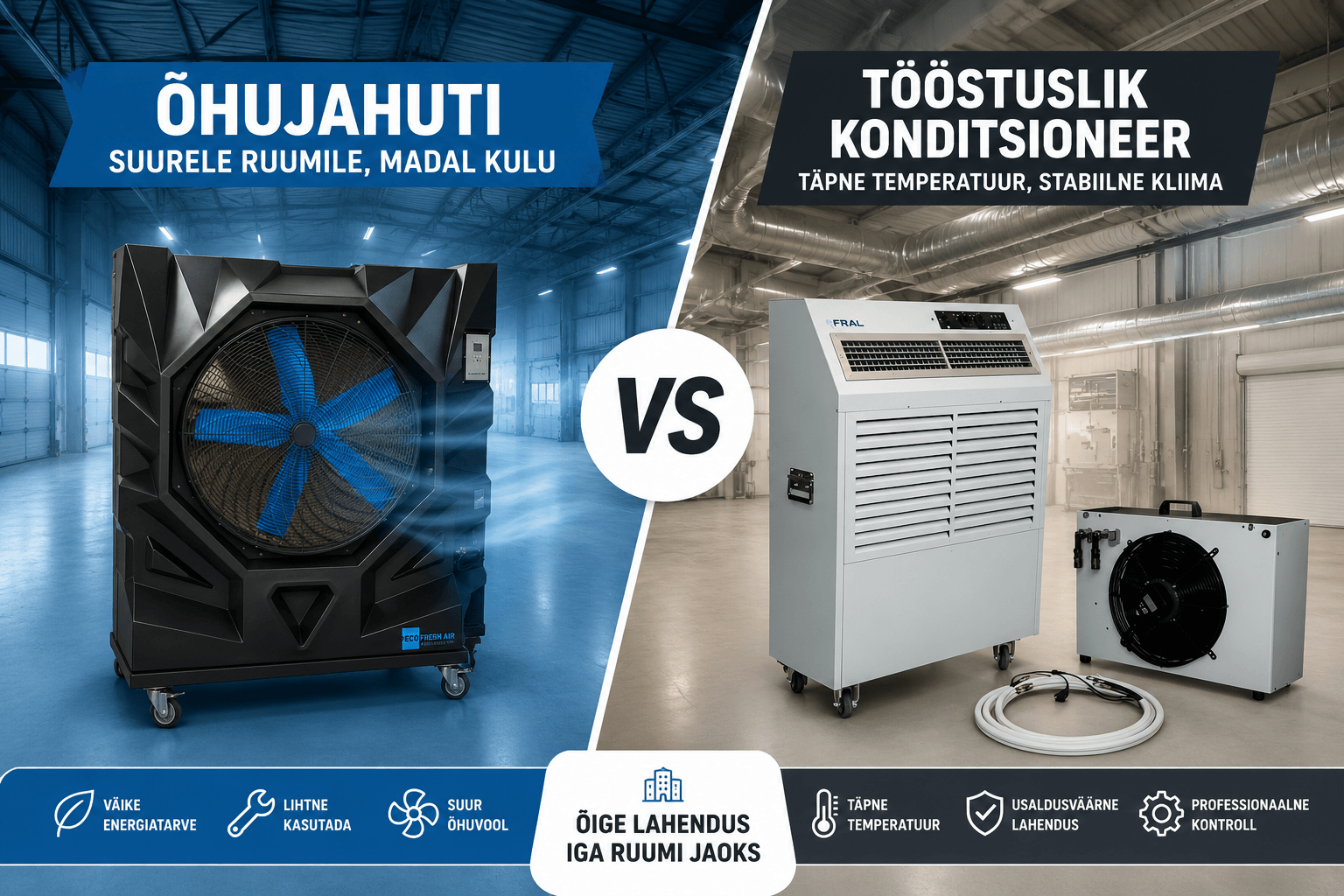 Õhujahuti vs tööstuslik konditsioneer – kumb valida?