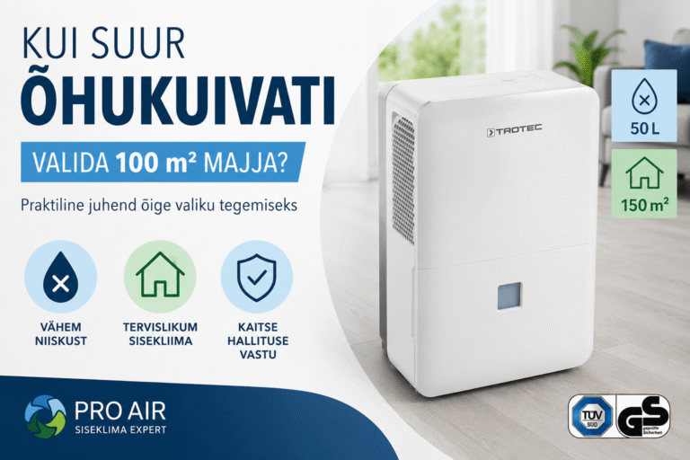 Kui suur õhukuivati valida 100 m² majja?