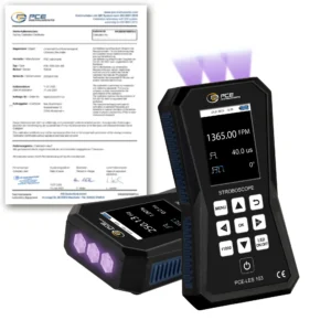 UV stroboskoop PCE-LES 103UV-365-ICA ISO kalibreerimissertifikaat