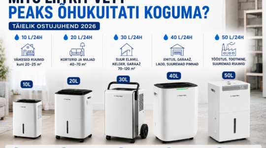 Mitu liitrit vett peaks õhukuivati ööpäevas koguma? Täielik ostujuhend 2026
