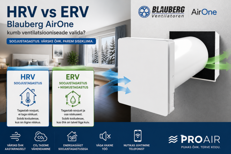 Blauberg AirOne HRV vs ERV – kumb ventilatsiooniseade valida?