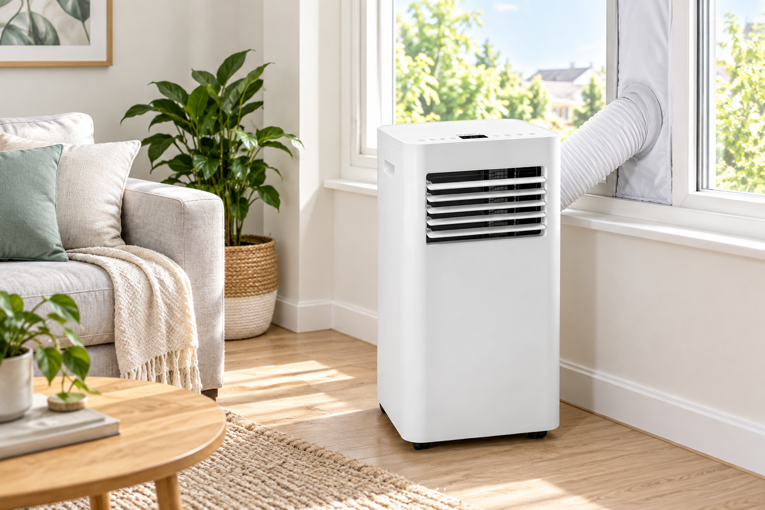 Portable air conditioner in an apartment
