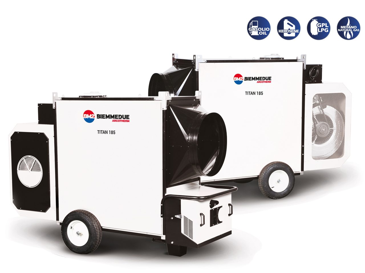Biemmedue Arcotherm Titan 235T indirect combustion heavy duty mobile space heaters with centrifugal fan