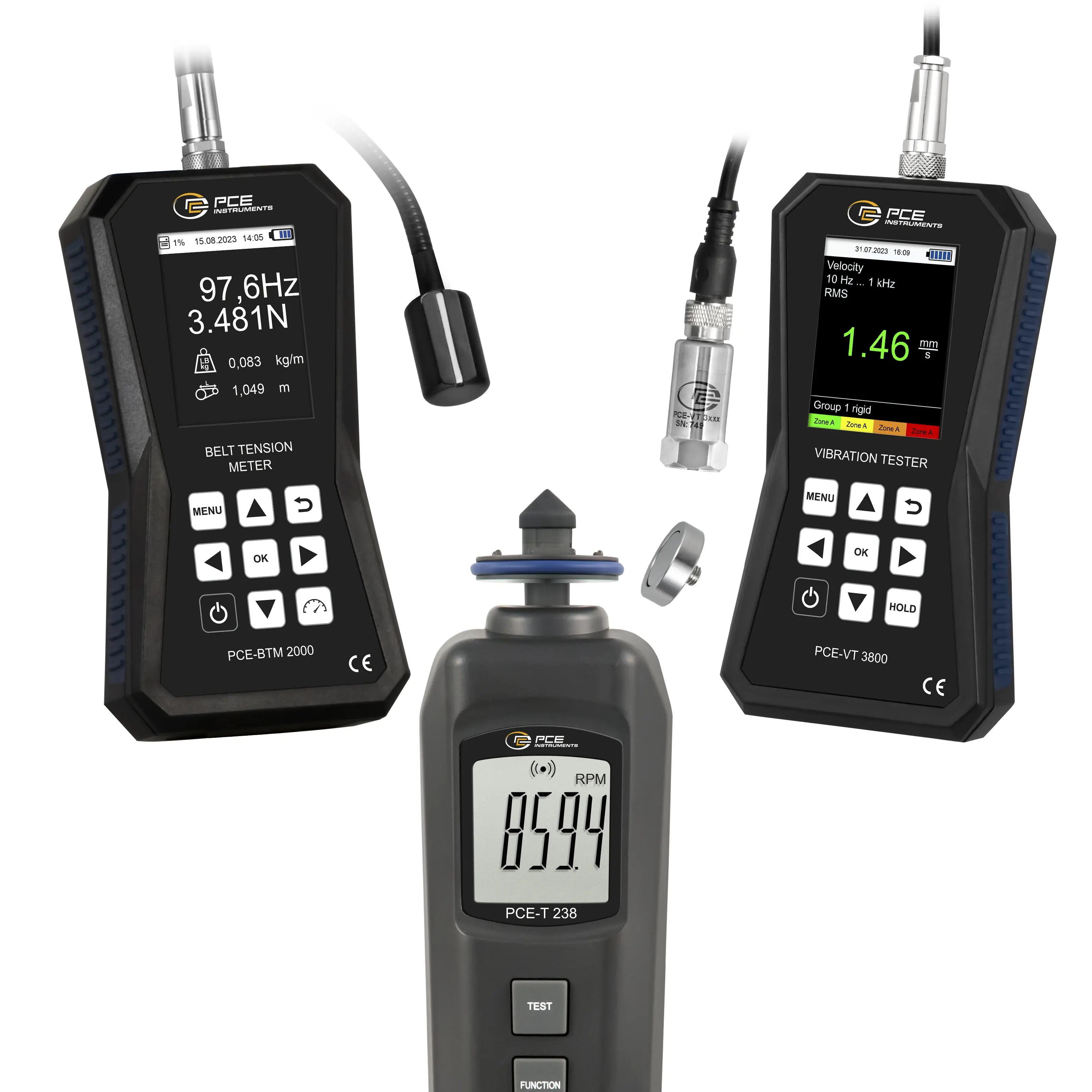 PCE Instruments PCE-BTM 2000ATVT-KIT belt tension meter